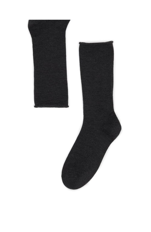 Brunello Cucinelli Cashmere Knit Socks In Lignite Grey
