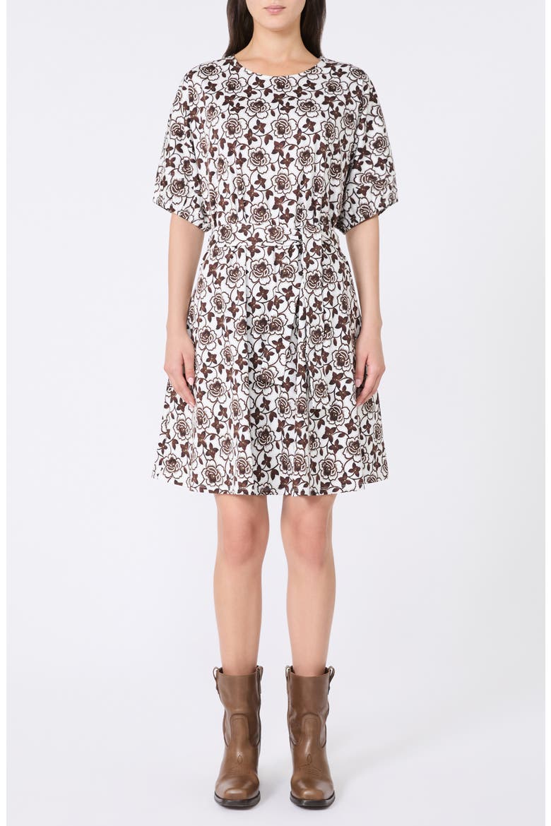 Genero Floral Cotton Jersey Dress, Main, color, BROWN