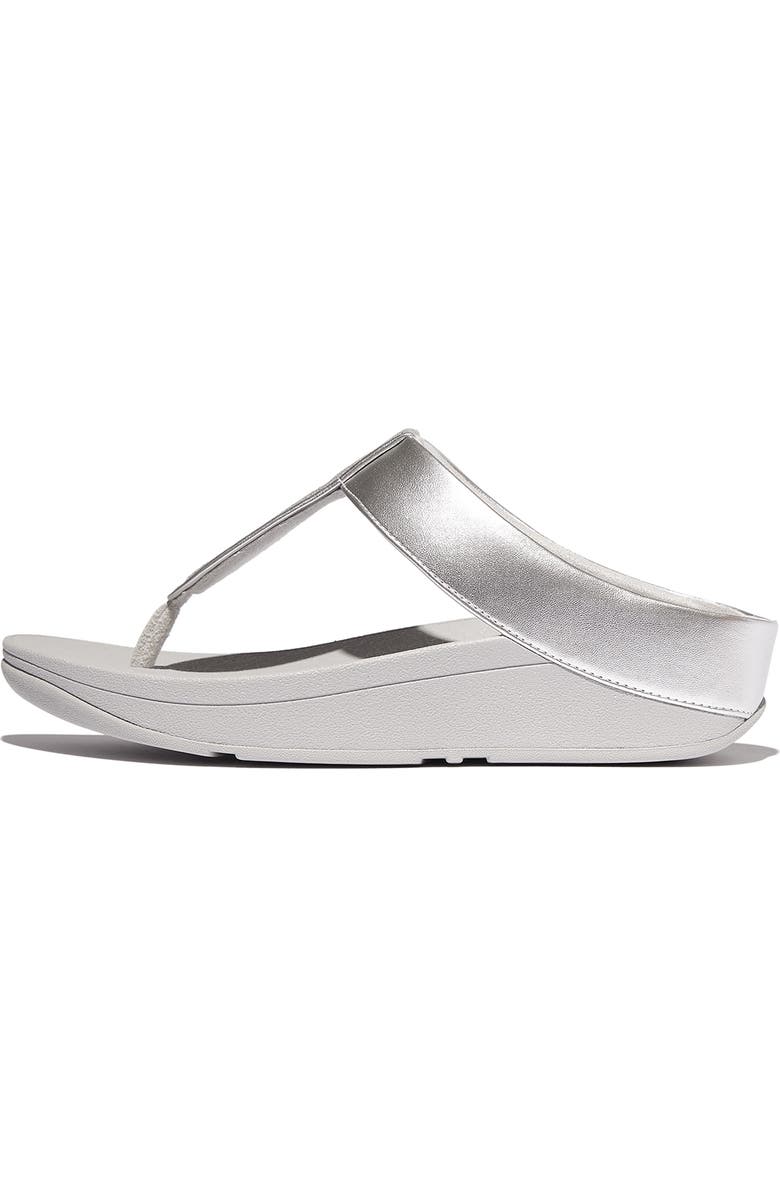 FitFlop Fino Platform Wedge Flip Flop, Alternate, color, Silver