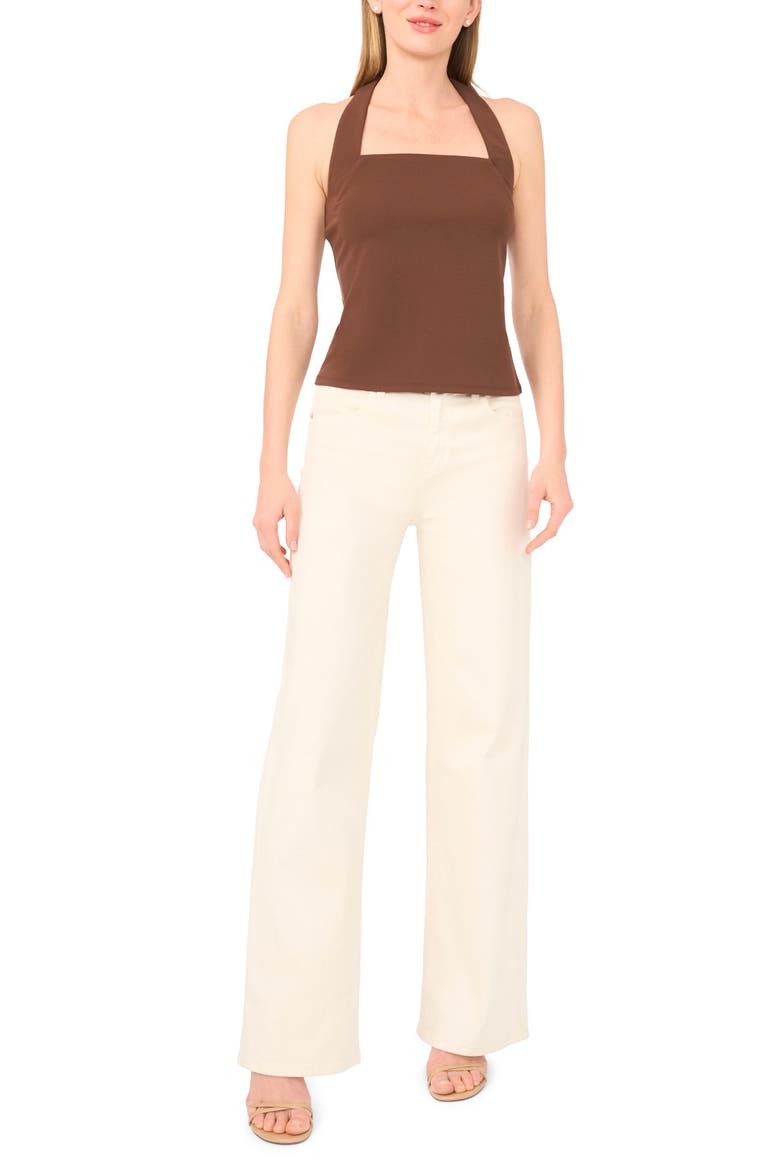 Square Neck Halter Top, Alternate, color, CHOCOLATE