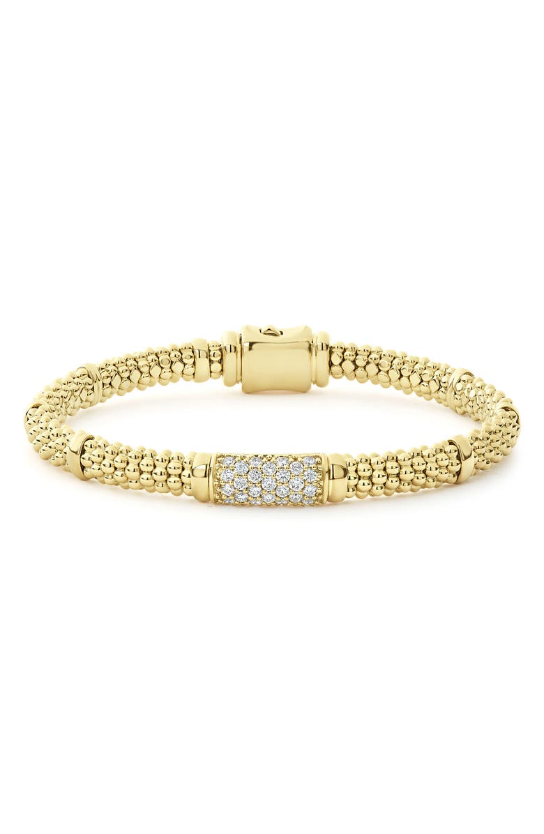 LAGOS Caviar Diamond Rope Bracelet, Main, color, Gold