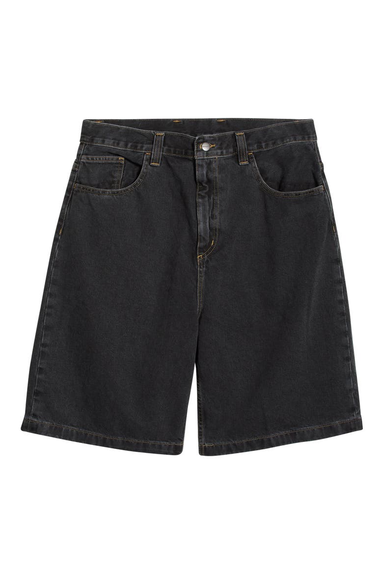 Brandon Stonewashed Loose Fit Denim Shorts, Alternate, color, BLACK (STONE WASHED)