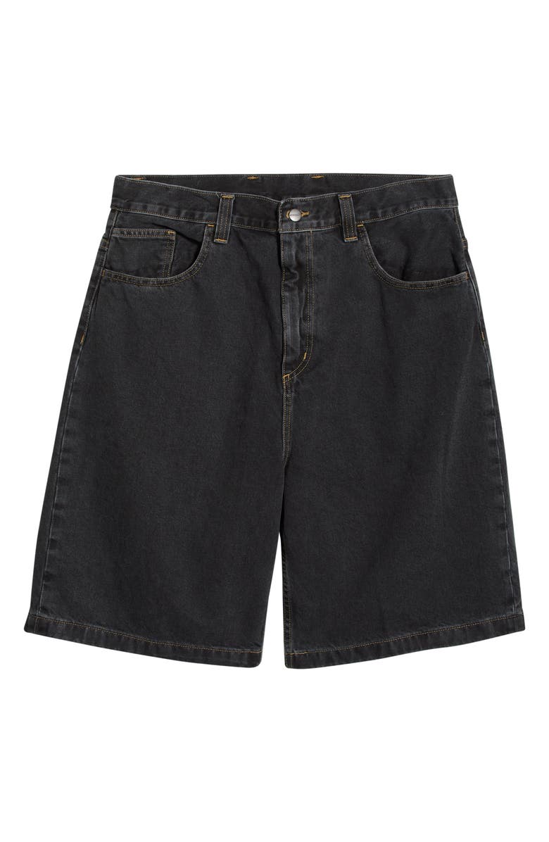 Carhartt Work In Progress Brandon Stonewashed Loose Fit Denim Shorts, Main, color, Black (Stone Washed)