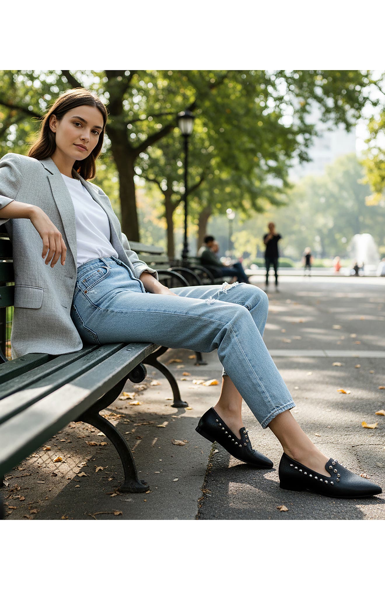 BEAUTIISOLES Celeste Pointed Toe Loafer, Alternate, color, Black