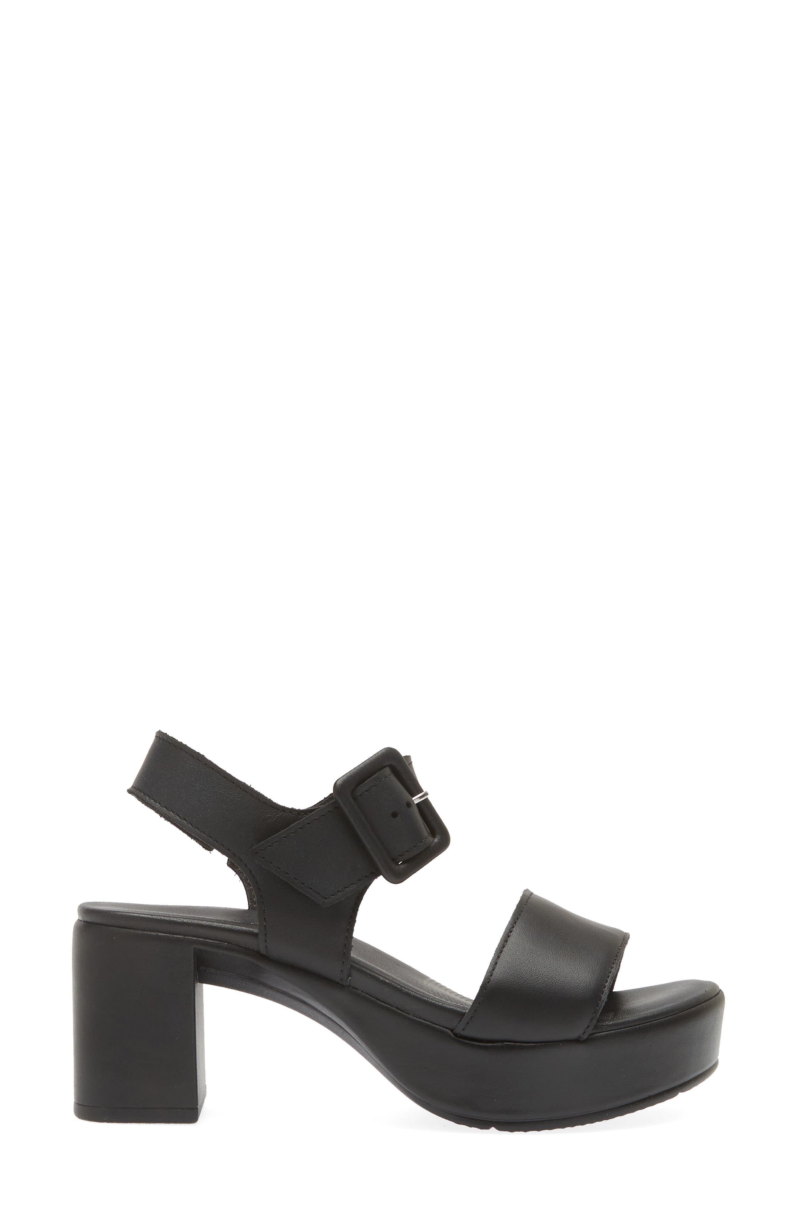 Naot Glamour Platform Sandal, Alternate, color, Jet Black Leather