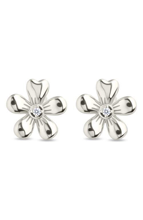 Sterling Forever Jocelyn Cubic Zirconia Flower Stud Earrings In Silver