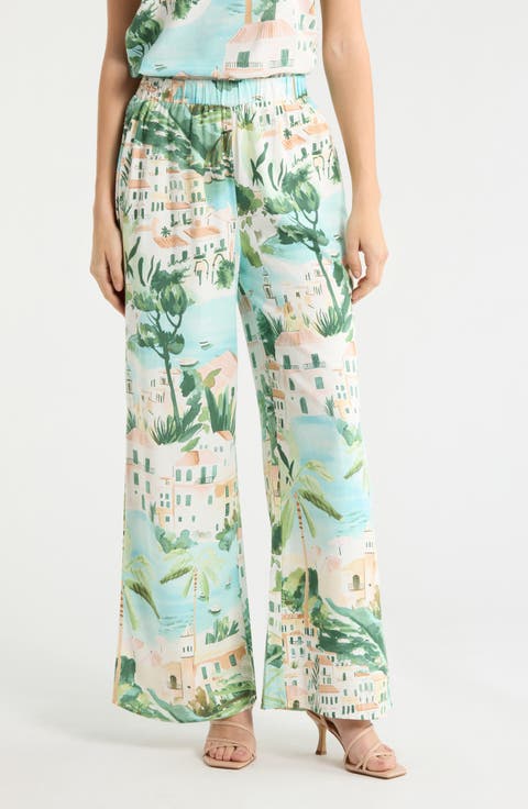 Piti Town Snipy High Waist Wide Leg Pants