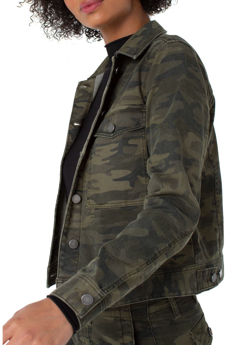 x Living in Yellow Denim Jacket, Alternate, color, DK MOSS CAMO