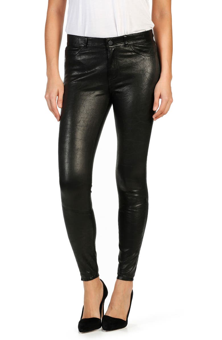 PAIGE 'Verdugo' Ankle Skinny Leather Pants, Alternate, color,