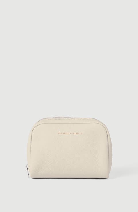 Fine grain calfskin slim beauty case