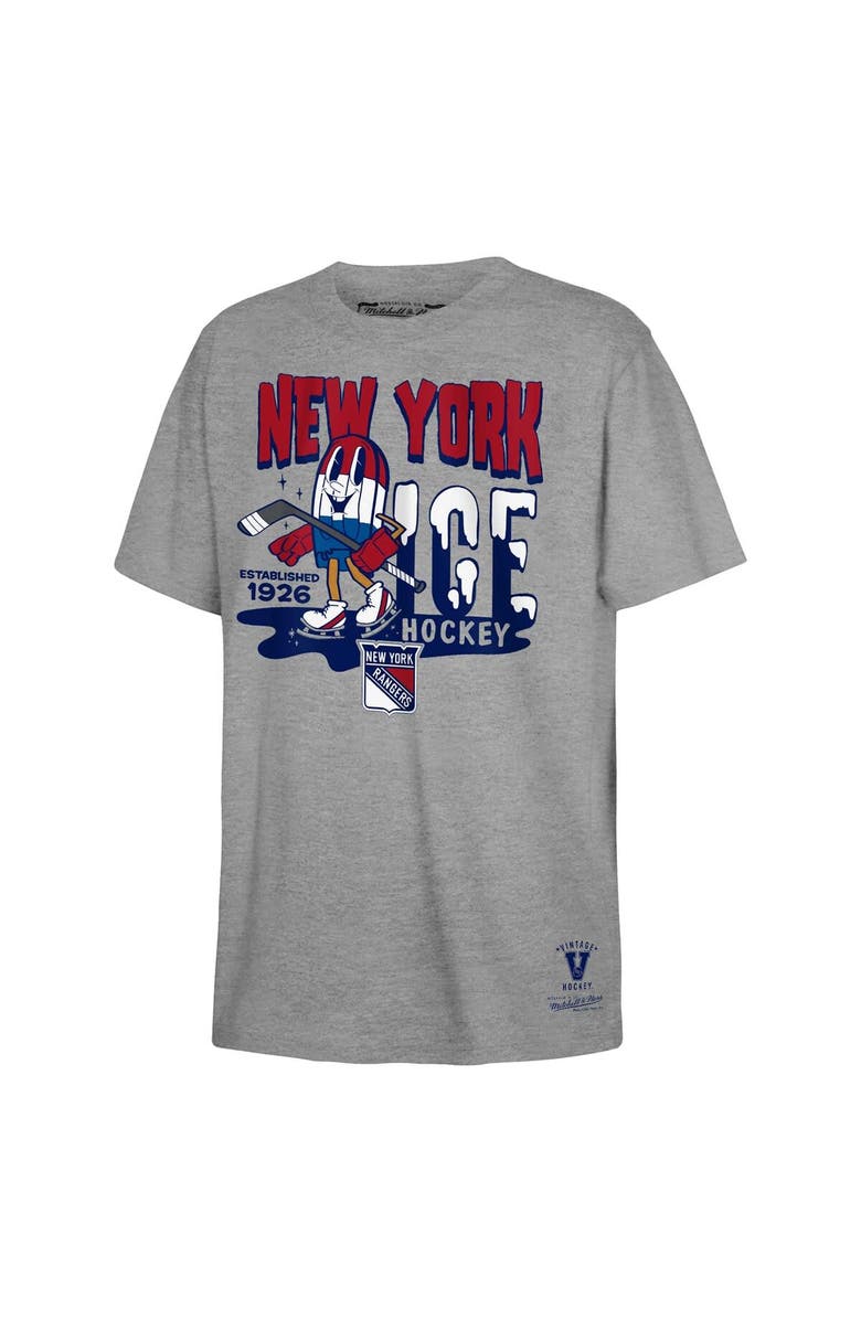 Mitchell & Ness Youth Mitchell & Ness Gray New York Rangers Popsicle T-Shirt, Main, color,