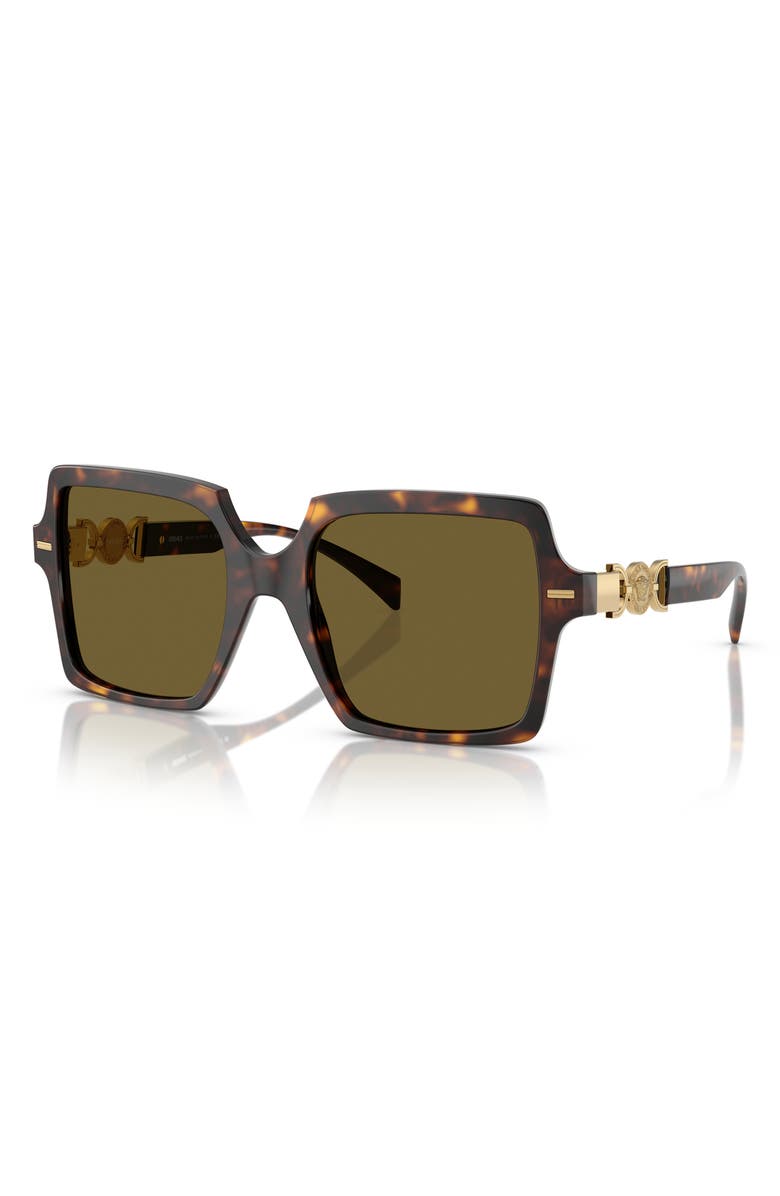 Versace 55mm Square Sunglasses, Alternate, color, Havana