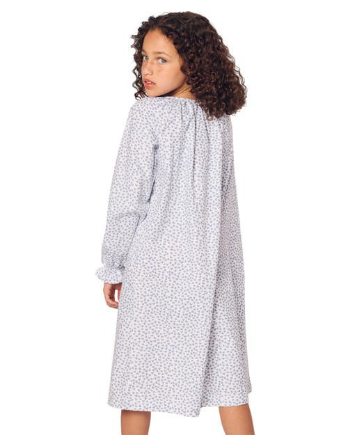 Shop Petite Plume Kids' Delphine Heart Print Nightgown In Blue