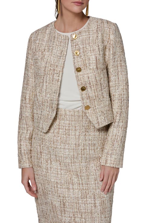 Sequin Tweed Blazer