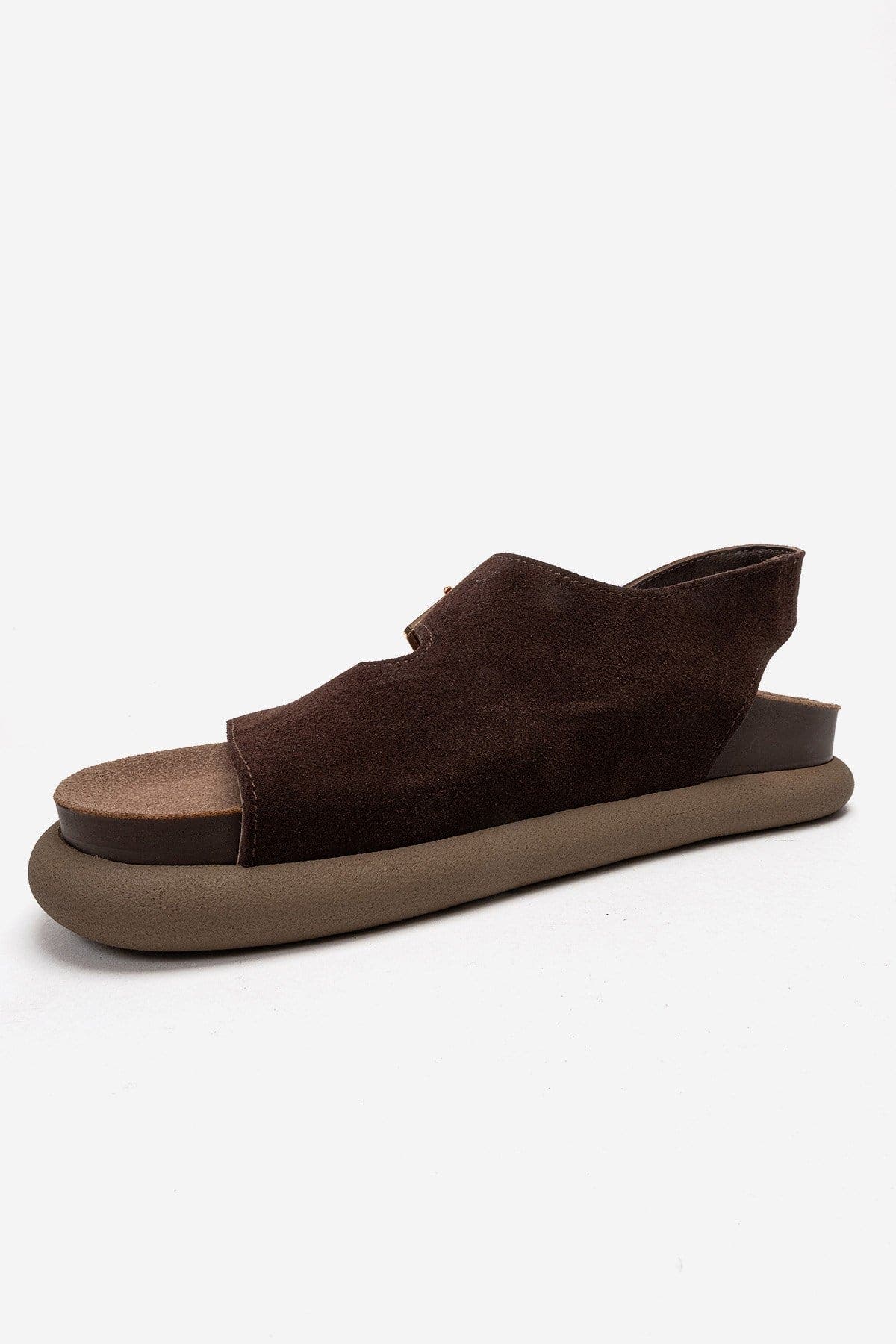 Forever & Always Shoes Jalven Leather Sandal, Alternate, color, Brown Suede