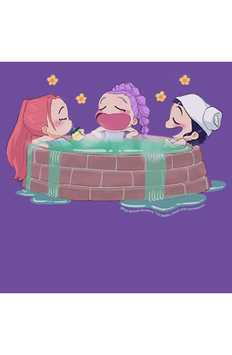 KPop Demon Hunters Junior's KPop Demon Hunters Rumi, Mira and Zoey Relaxing  Graphic T-Shirt, Alternate, color, Purple
