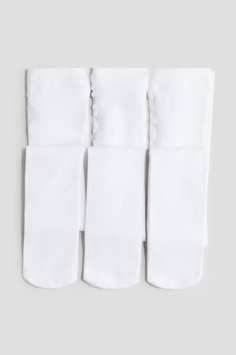 3-pack School Tights, Main, color, White