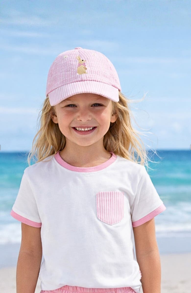 Bits & Bows Bunny Bow Baseball Hat, Alternate, color, Pink