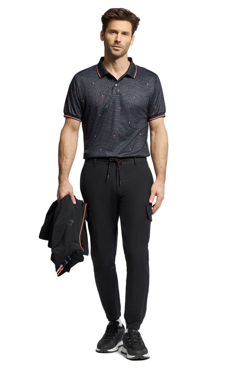 Psycho Bunny Winston Print Sport Polo, Alternate, color, Black