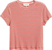 THE GREAT. The Little Stripe Cotton Blend T-Shirt