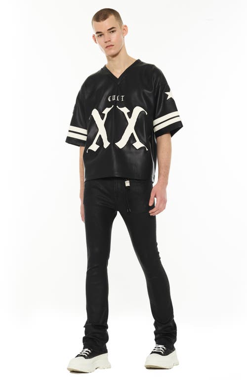 Cult Of Individuality Lenny 603 Coated Bootcut Jeans In Black