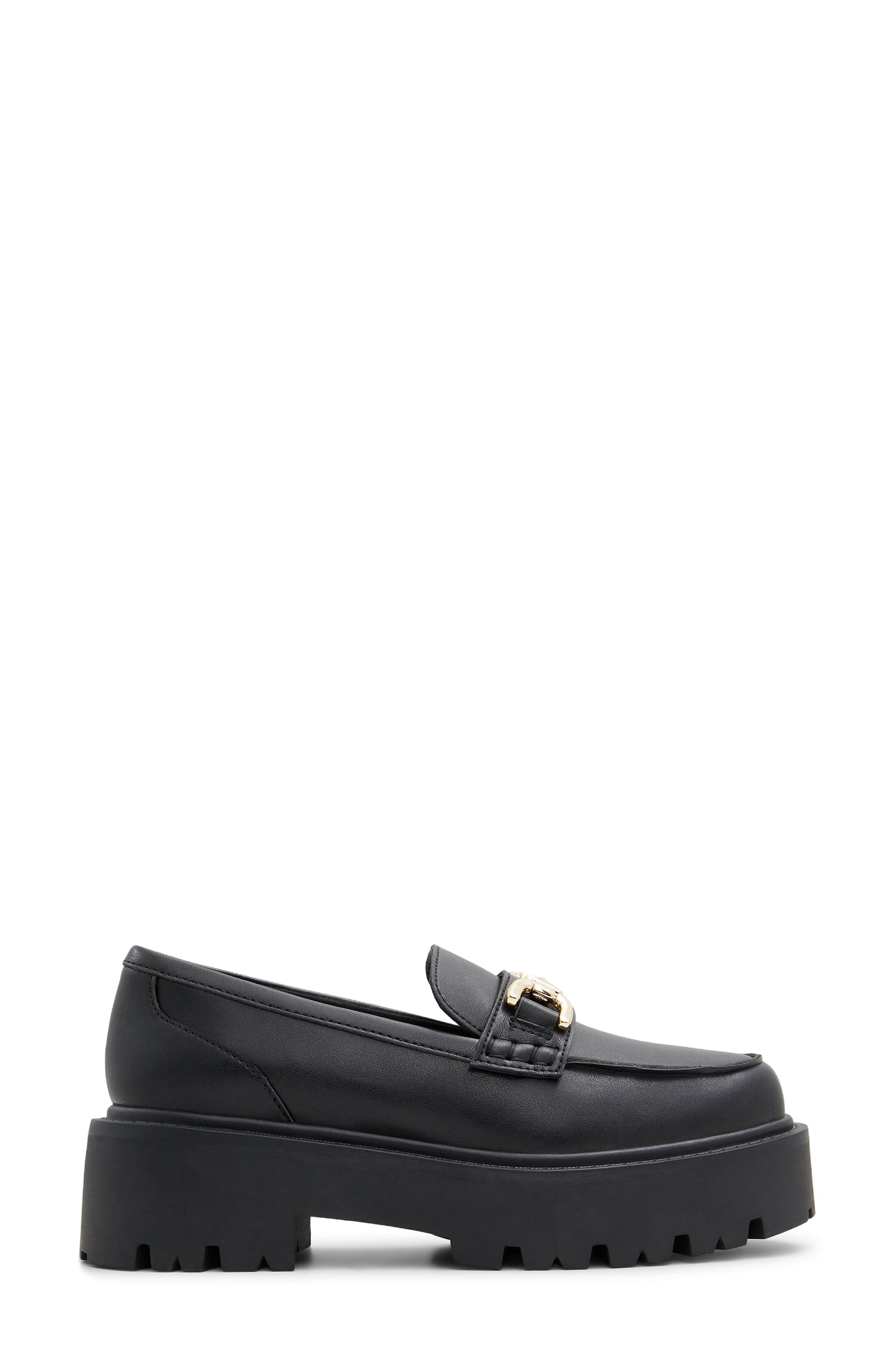 ALDO Oneameth Platform Lug Sole Loafer, Alternate, color, Black