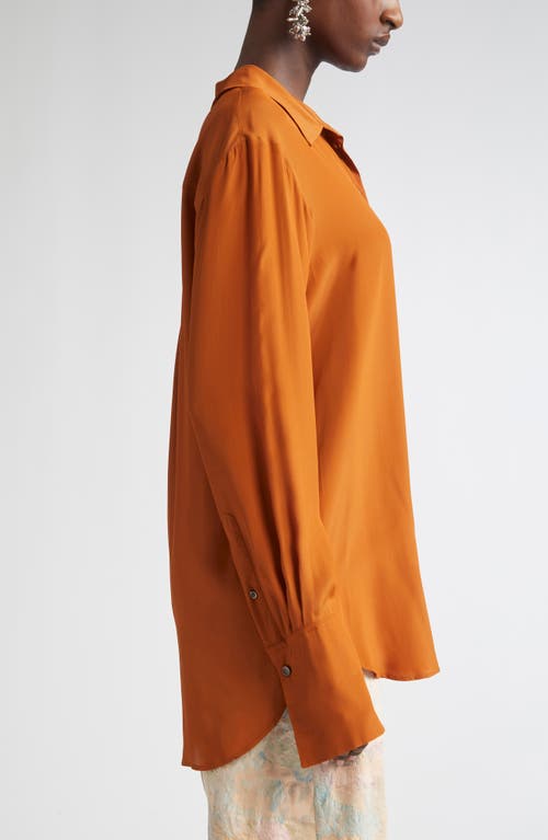 Dries Van Noten 'chowy' Long Sleeves Pointed Collar Shirt In Yellow