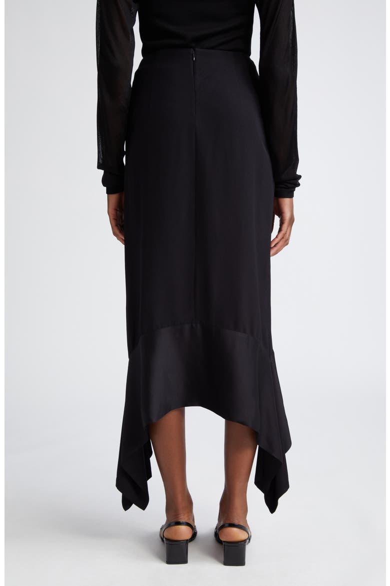 Satin Sash Crepe Skirt, Alternate, color, BLACK