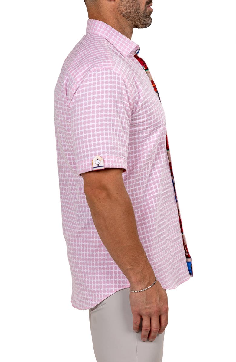 Maceoo Galileo Marthy Short Sleeve Button-Up Shirt, Alternate, color, Pink
