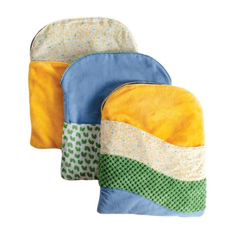 Crinkle Pockets - Natural - Set of 3