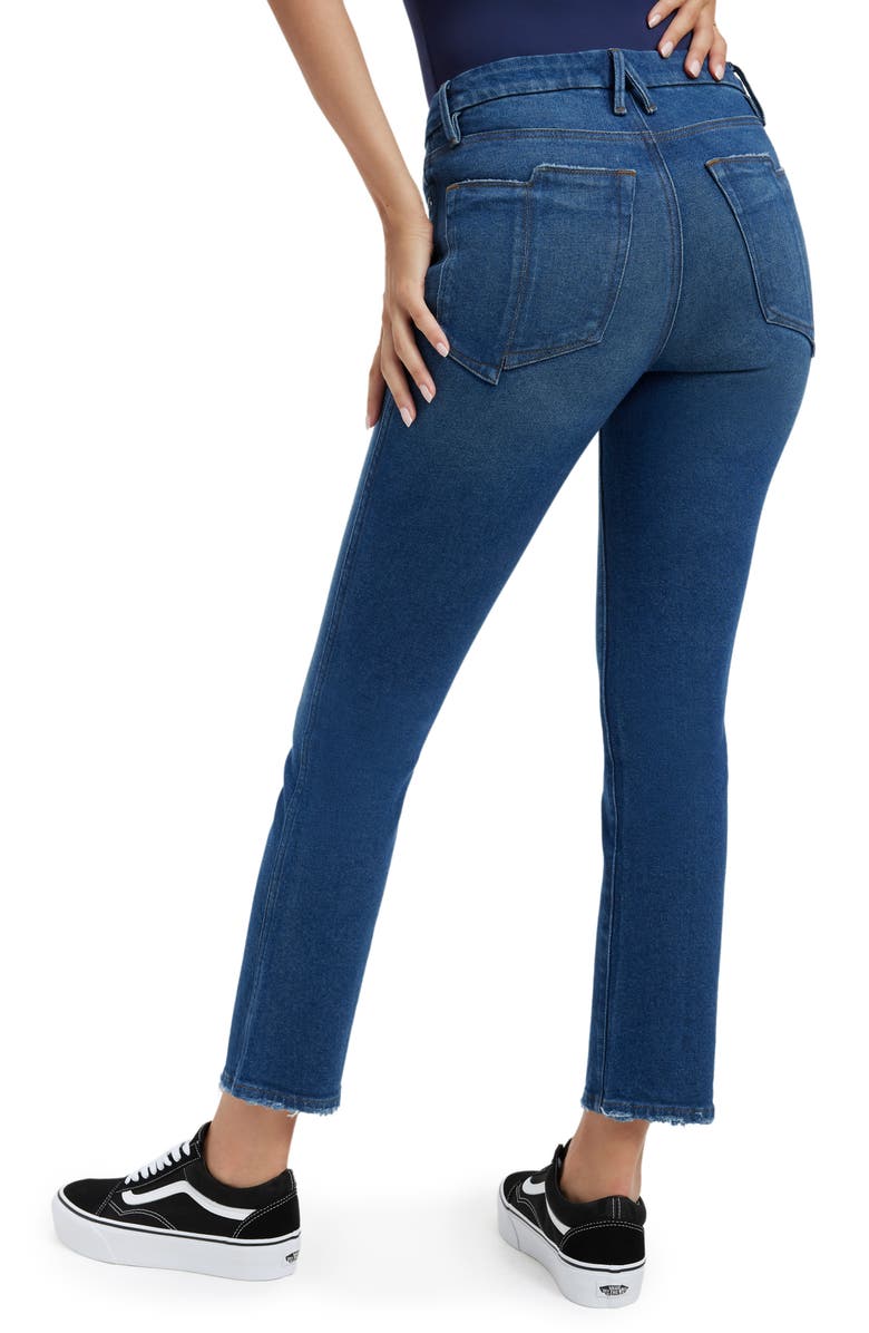 Good American Good Curve Straight Leg Jeans, Alternate, color, Indigo336