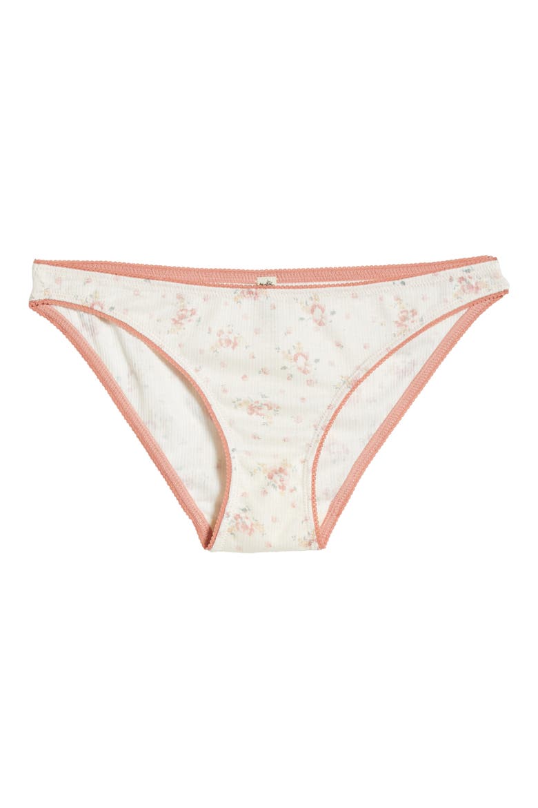 Intimately FP Floral Print Pointelle Bikini, Alternate, color, IVORY COMBO