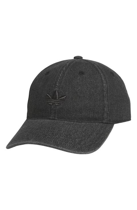 Trefoil Embroidered Denim Baseball Cap