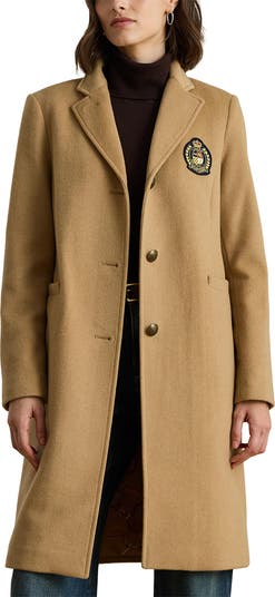 Lauren Ralph Lauren Logo Patch Wool Blend Jacket | Nordstrom