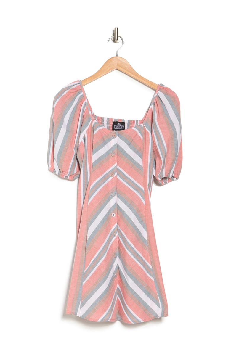 Angie Stripe Puff Sleeve Mini Dress, Alternate, color, 