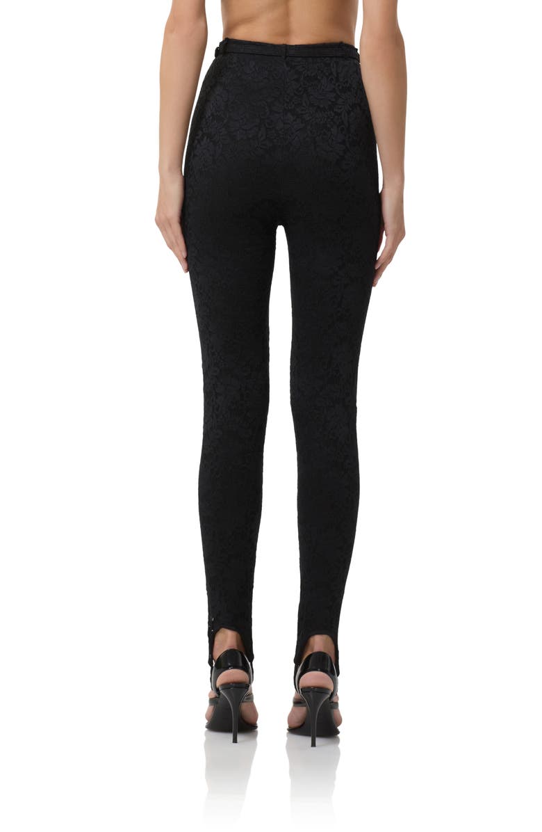 AFRM Carey Belted Lace Stirrup Pants, Alternate, color, Noir