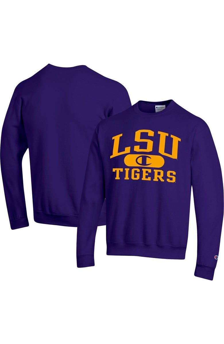 Champion Men's Champion Purple LSU Tigers Arch Pill Sweatshirt, Main, color, 