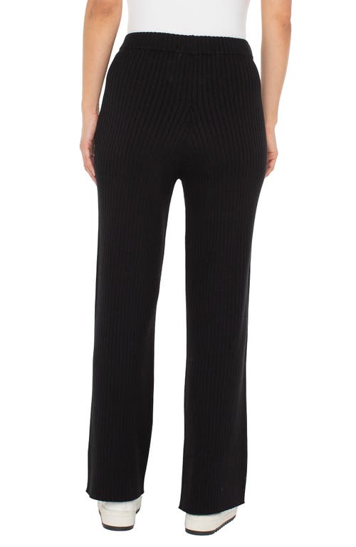 Liverpool Los Angeles Pull-on Wide Leg Sweater Pants In Black