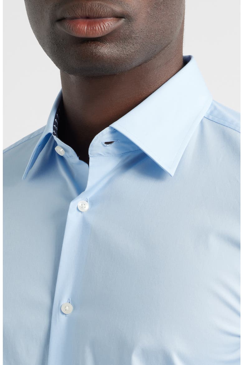 Hank Kent Slim Fit Stretch Cotton Dresss Shirt, Alternate, color, LT PAST/BU