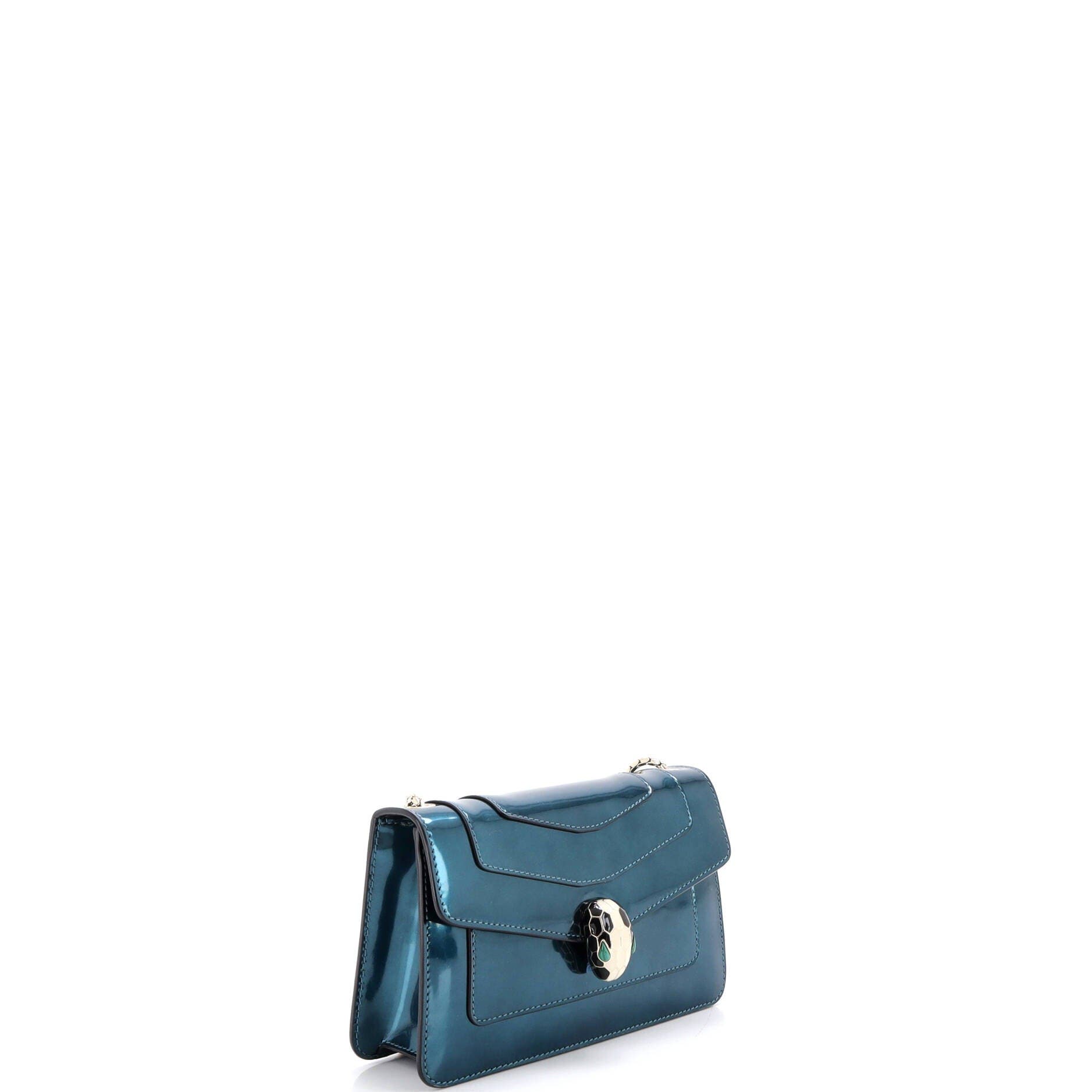 Serpenti Forever Shoulder Bag Patent Small, Alternate, color, Blue