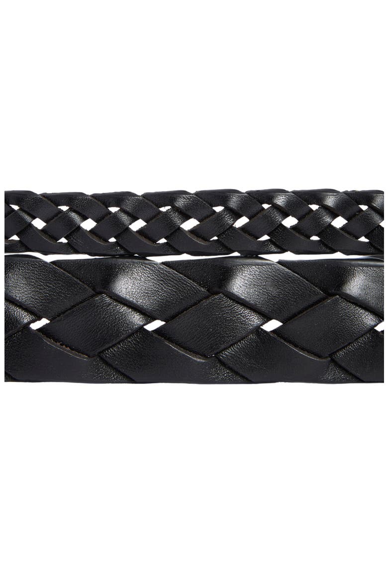 Double Braid Leather Belt, Alternate, color, BLACK