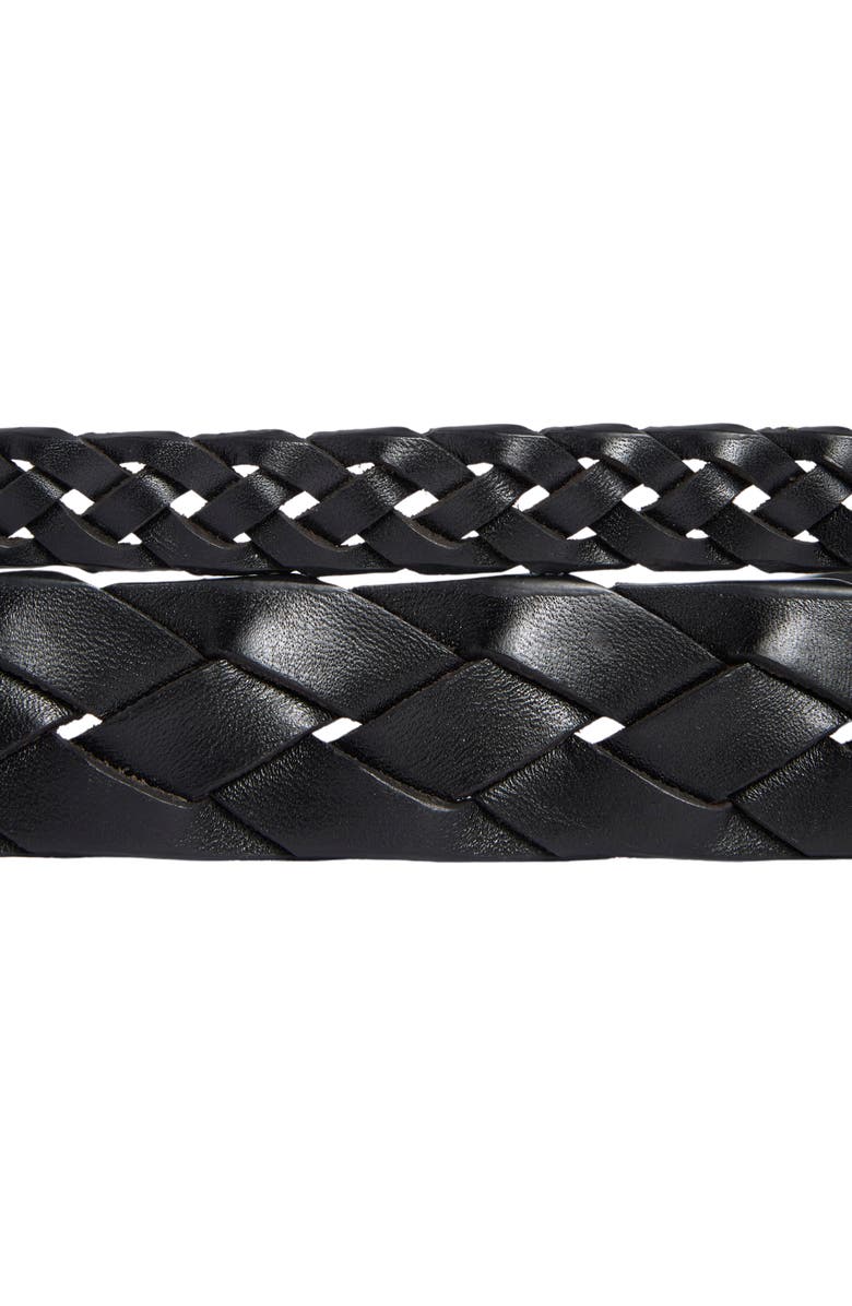 Nordstrom Double Braid Leather Belt, Alternate, color, Black