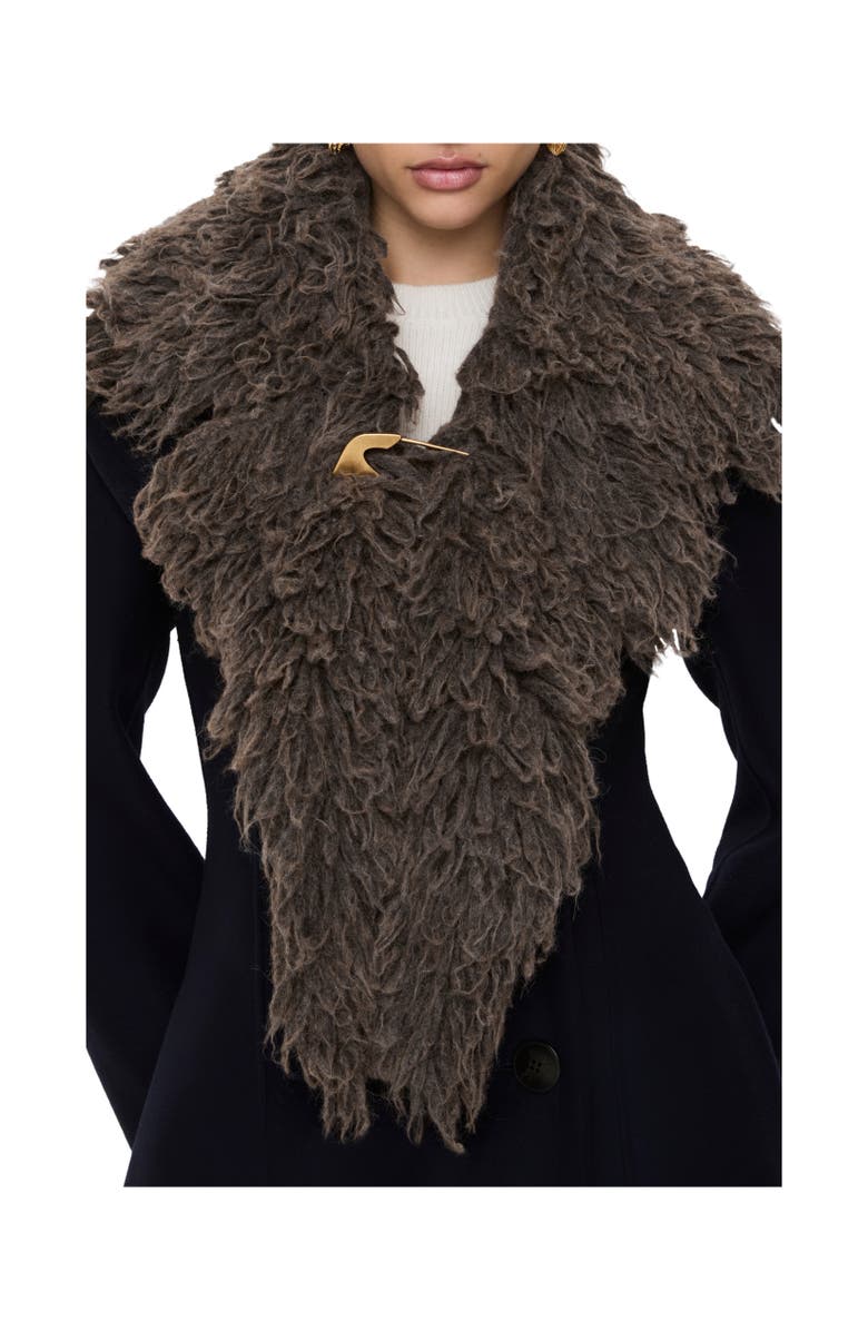 Burberry Alpaca Wool Blend Collar, Alternate, color, Mink Brown