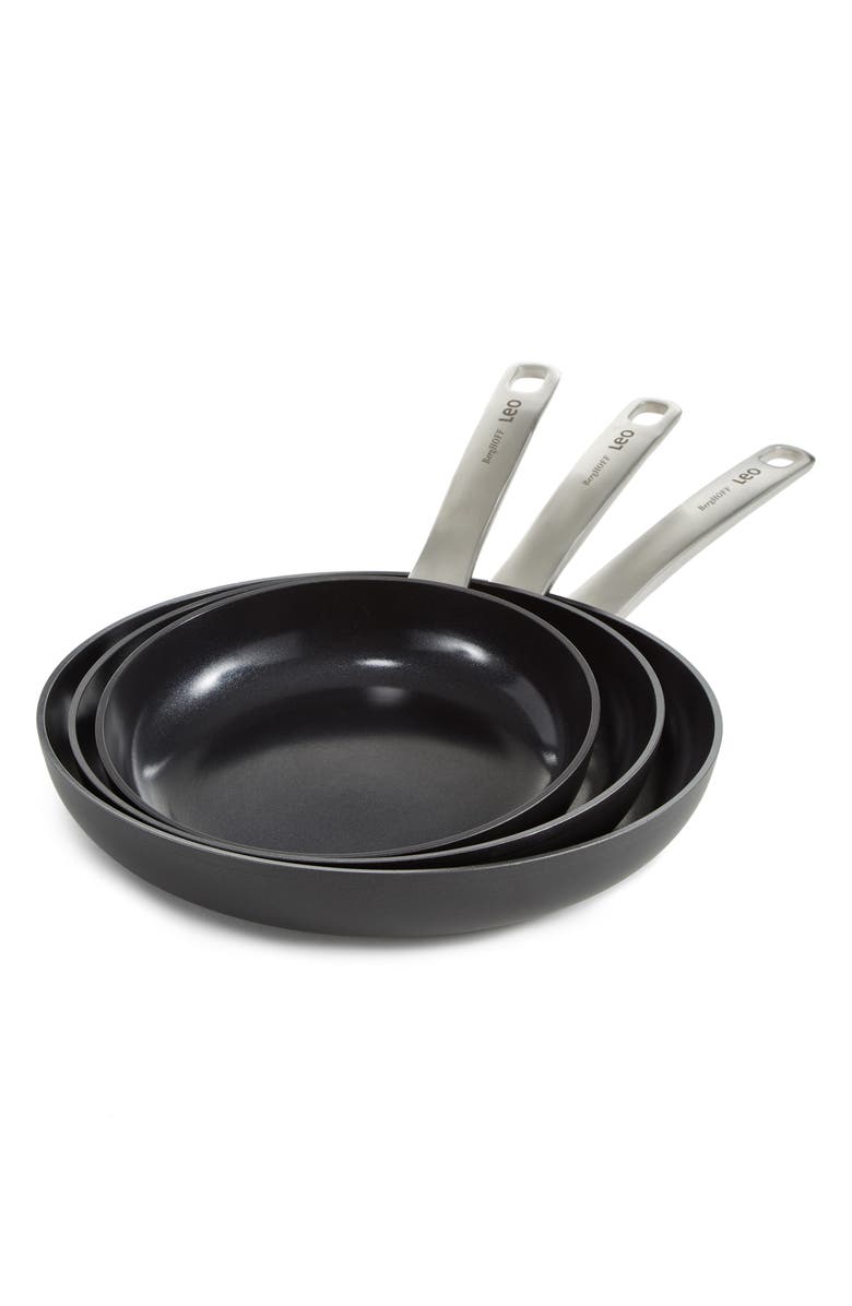 BergHOFF Set of 3 Graphite Non-Stick Frying Pan Set, Alternate, color, Black