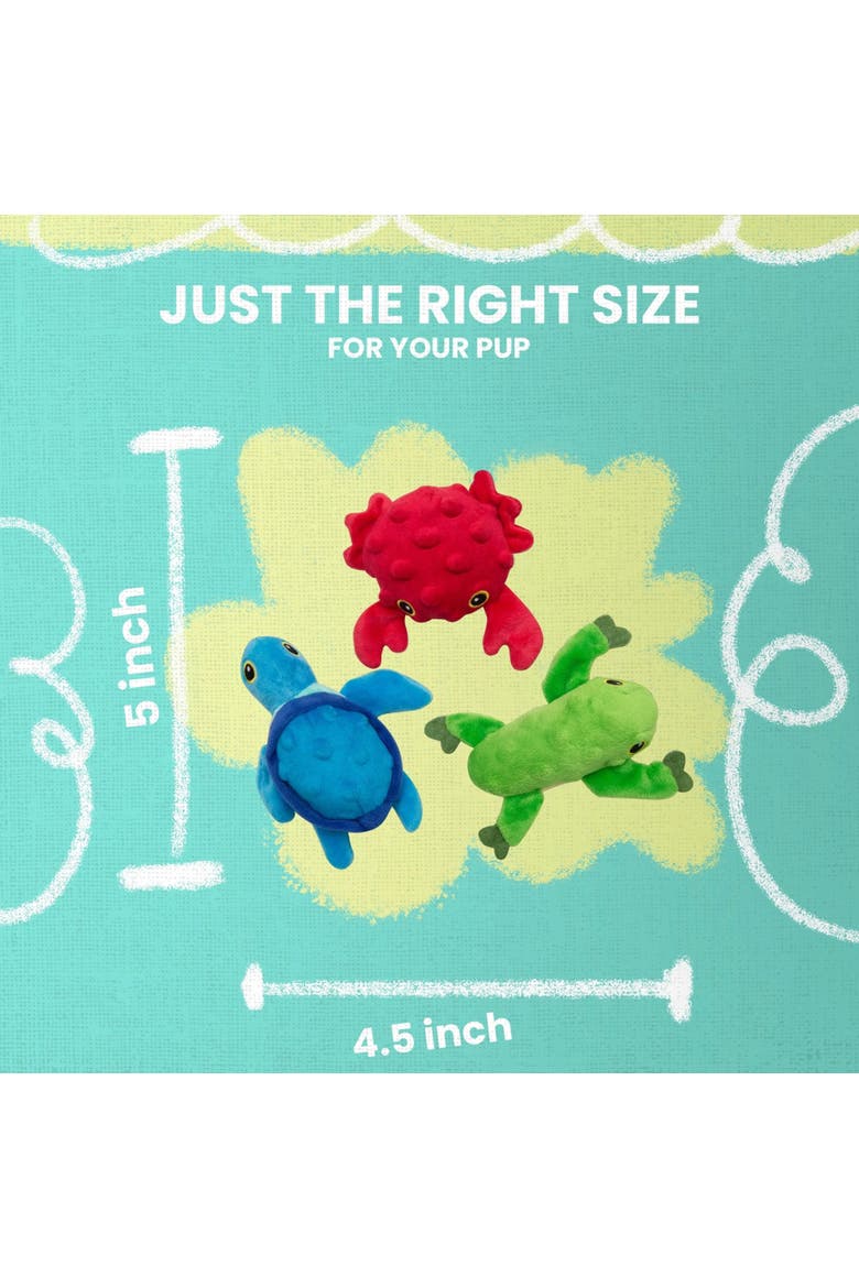 3 Pack Animal Dog Toys, Alternate, color, Multicolored