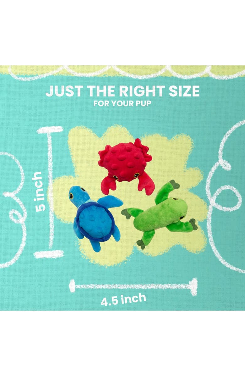SnugArooz 3 Pack Animal Dog Toys, Alternate, color, Multicolored