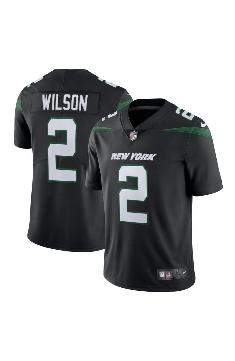 Nike Men's Nike Zach Wilson Stealth Black New York Jets Vapor Limited Jersey, Main, color, 