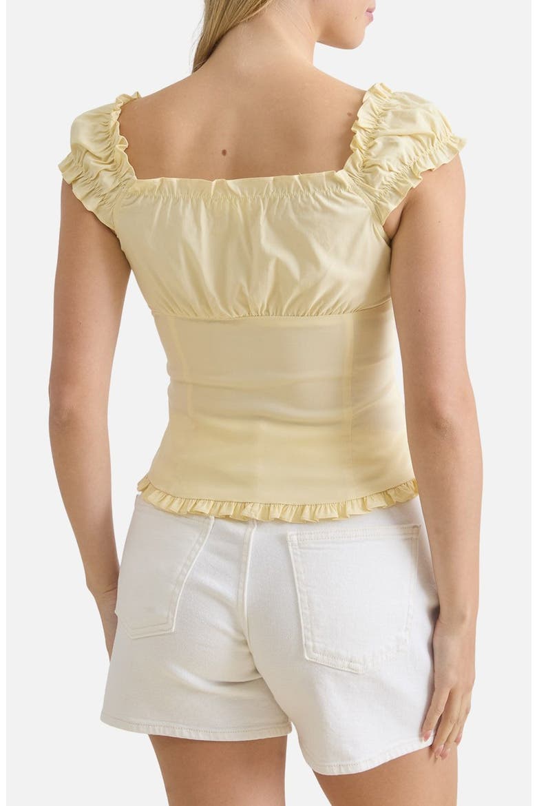 Cap Sleeve Button Top, Alternate, color, BUTTER YELLOW