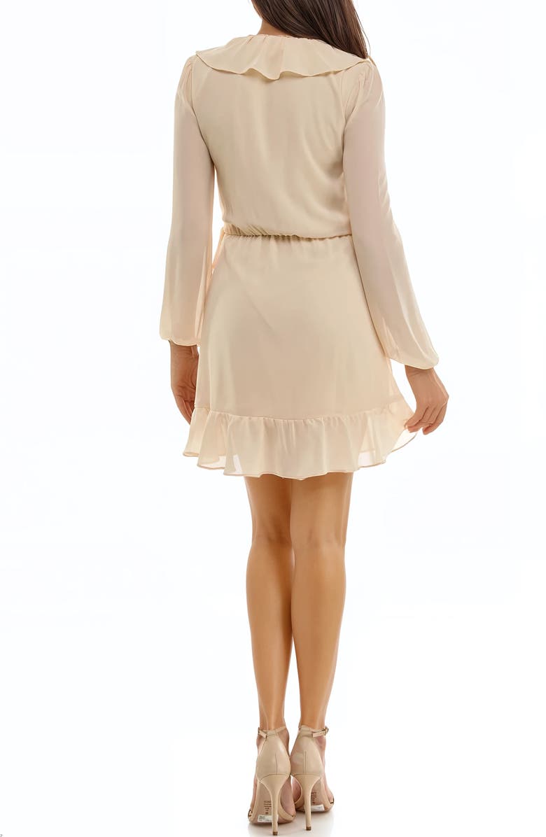 Socialite Ruffle Long Sleeve Wrap Dress, Alternate, color, 