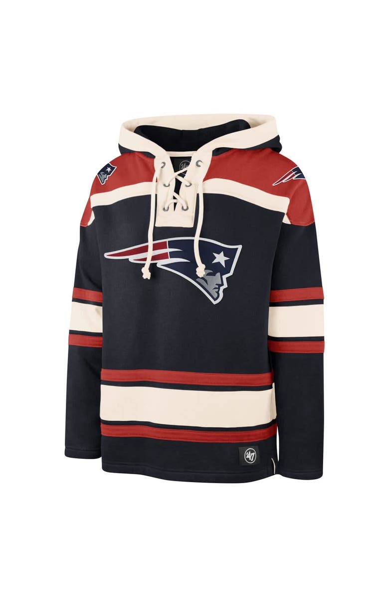'47 Men's '47 Navy New England Patriots Superior Lacer Pullover Hoodie, Alternate, color, 